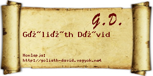 Góliáth Dávid névjegykártya